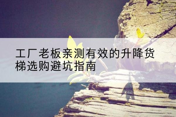 富宁升降货梯怎么选-工厂老板亲测有效的升降货梯选购避坑指南