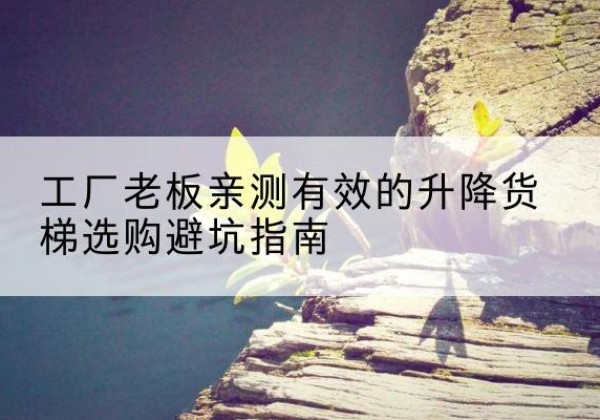 富宁升降货梯怎么选-工厂老板亲测有效的升降货梯选购避坑指南
